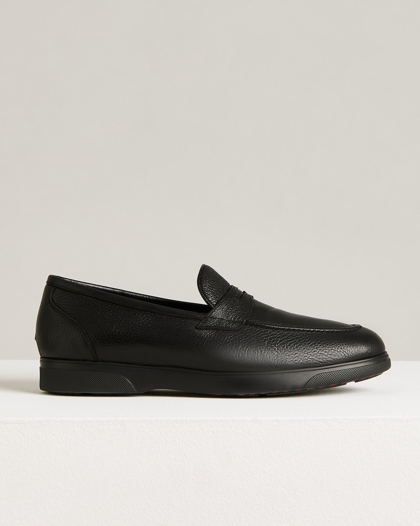 Kiton Loafer Schwarz Hirschleder Gummisohle