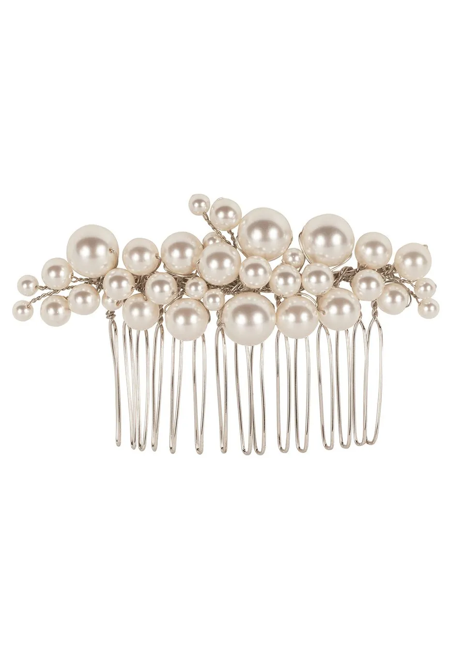 Elizabeth Bower Bubble Braut Haarkamm Perlen Rhodium