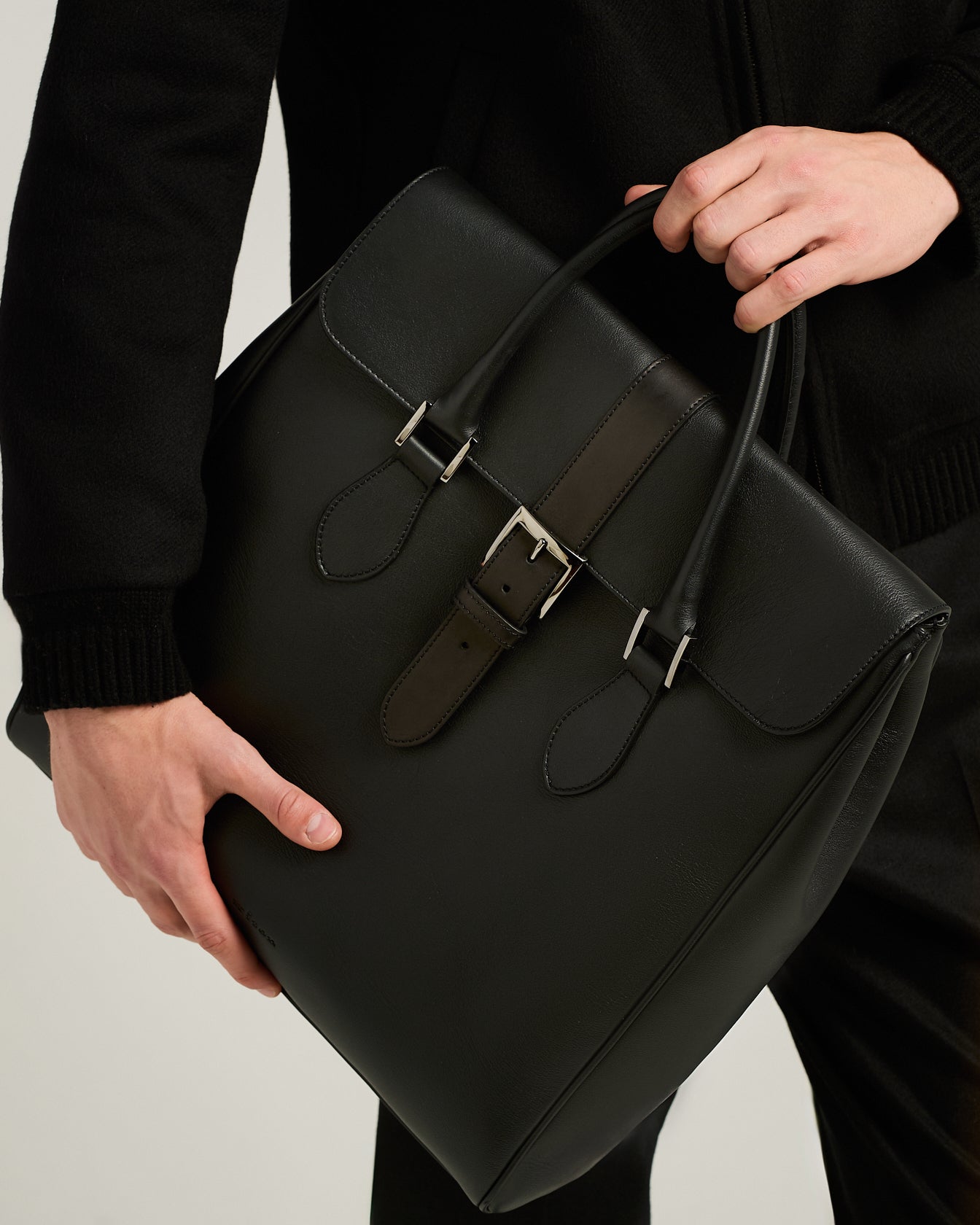 Kiton Bags Shopping Bag Kalbsleder schwarz TU Shopper