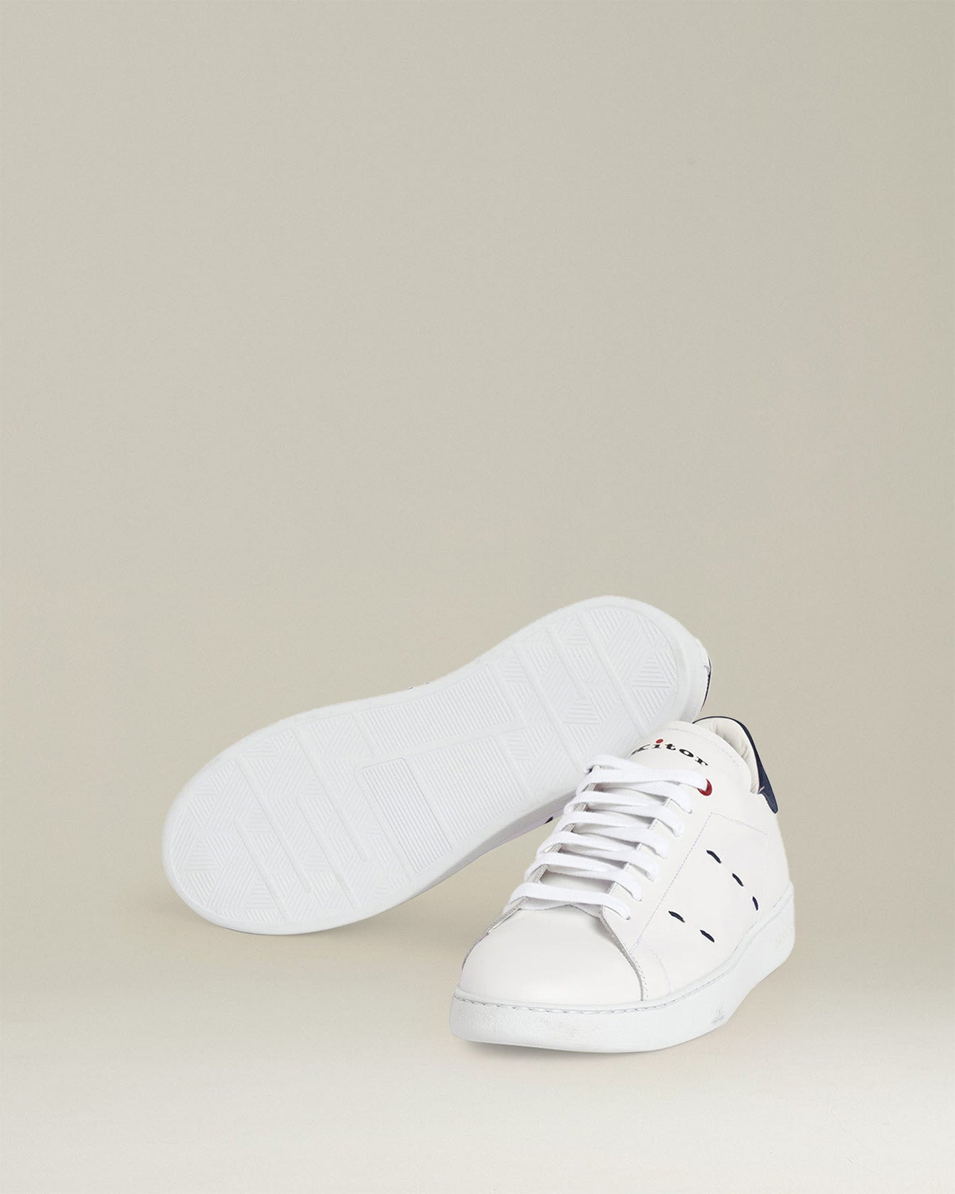 Kiton Sneakers Schuhe Kalbsleder weiß Gr. 43