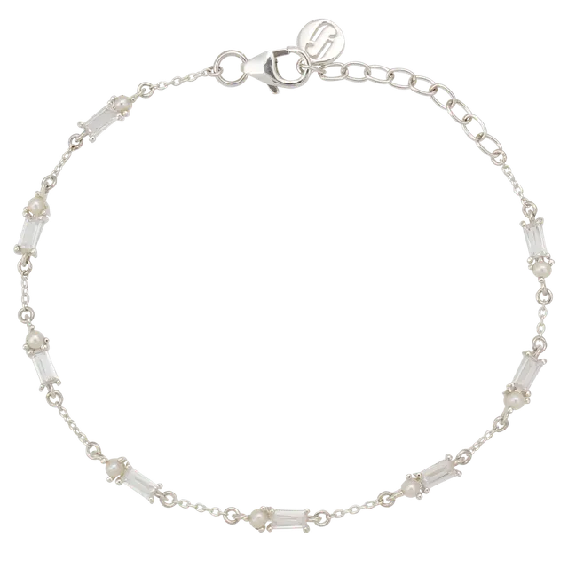 Juvelan Muse Armband Süßwasserperlen Baguette 15 cm