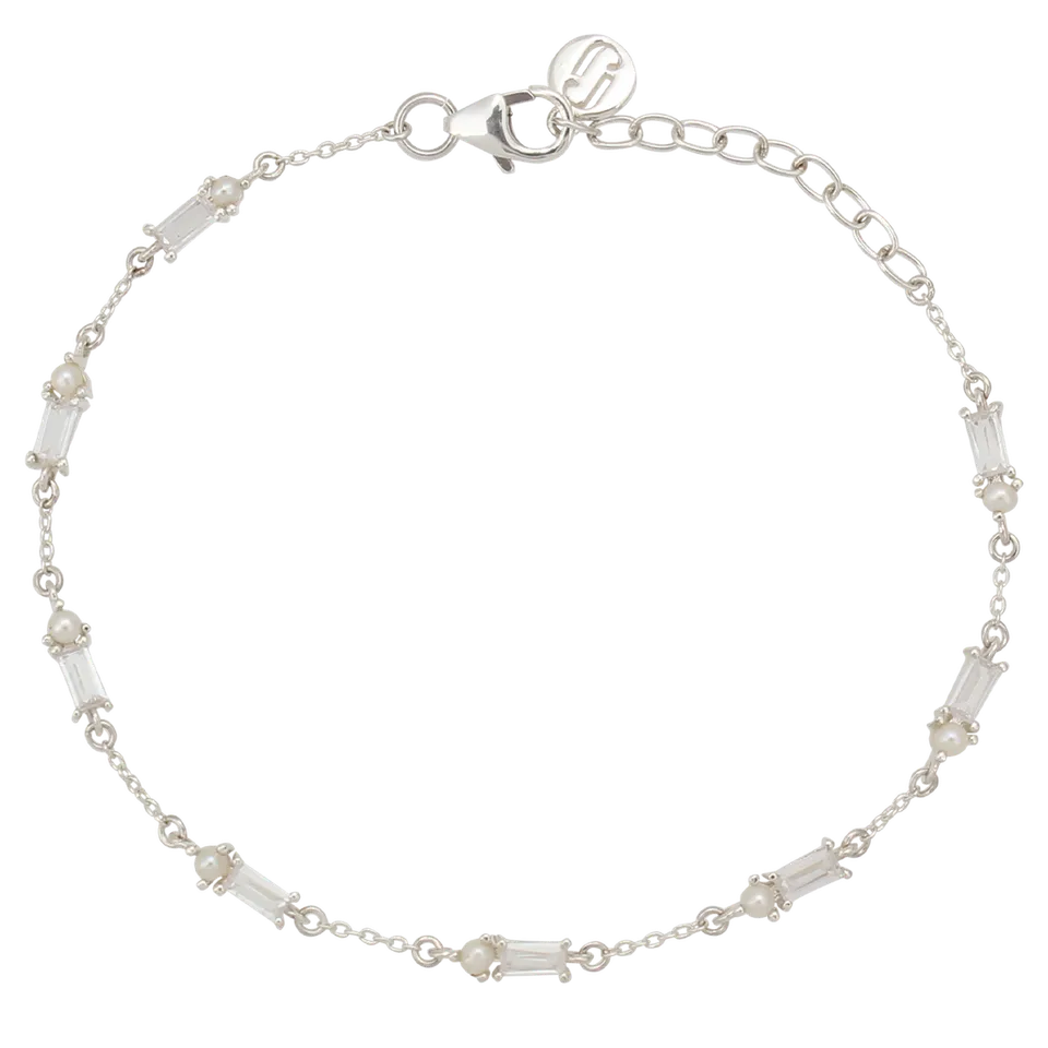 Juvelan Muse Armband Süßwasserperlen Baguette 15 cm