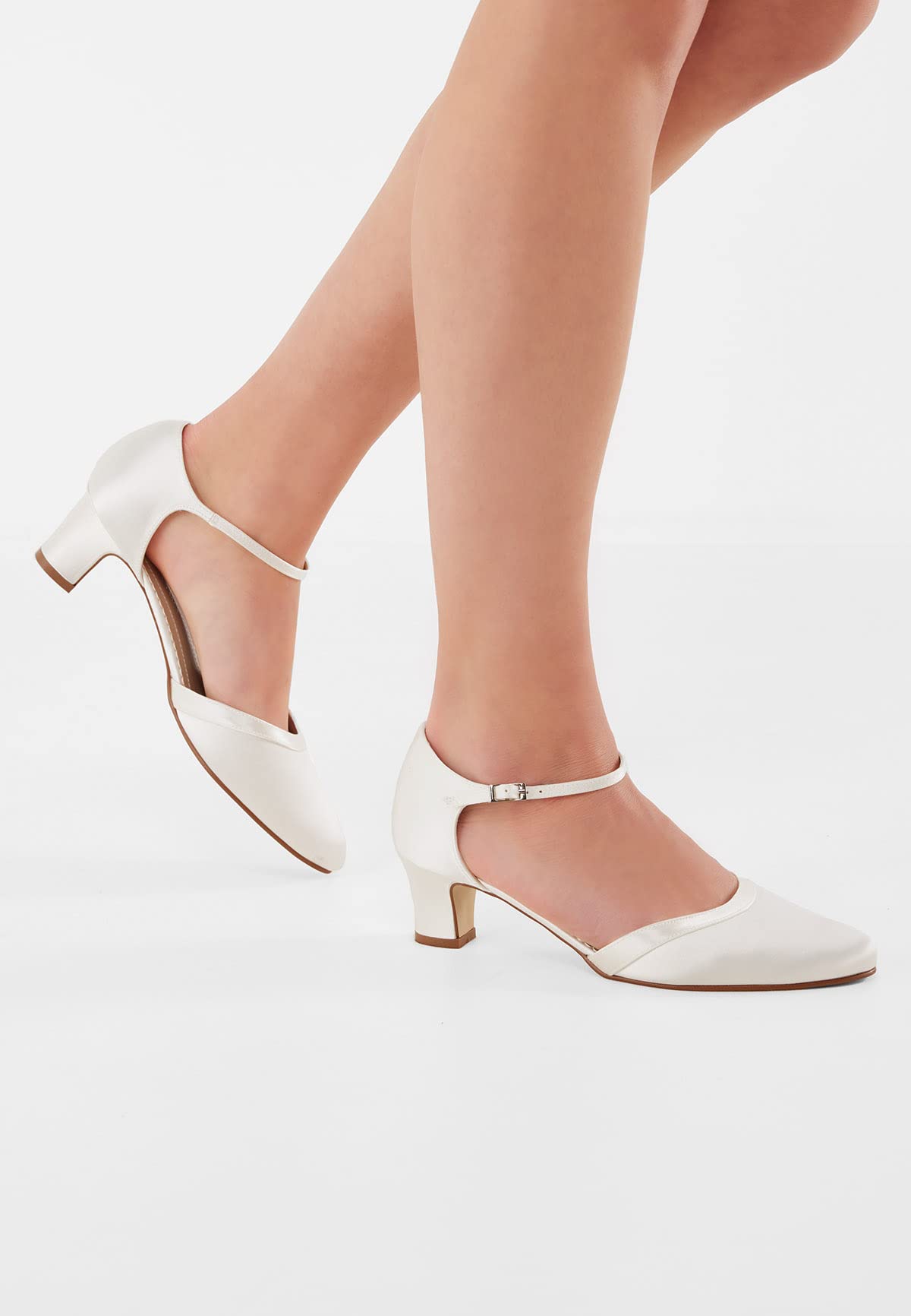 Rainbow Club Anika Pumps Brautschuhe Ivory Satin 5 cm