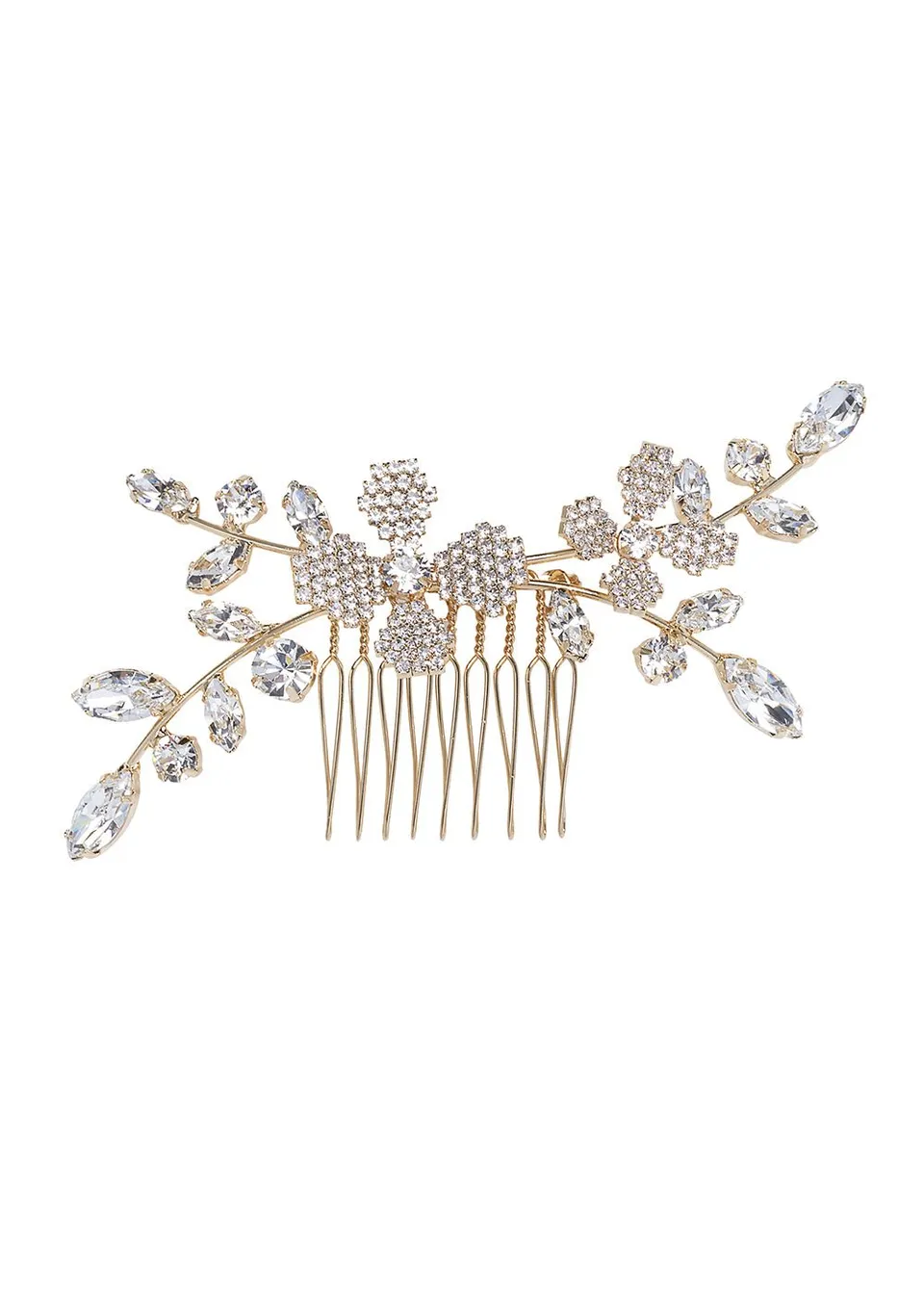 Elizabeth Bower June Crystalla Mini Braut Haarkamm Gold