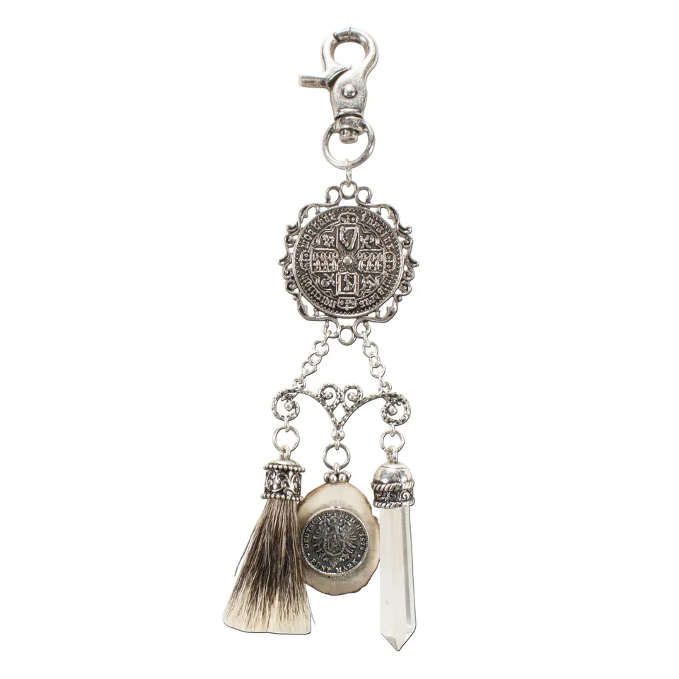 Alpenflüstern DAHEIM Leo HCH028 Charivari antik-silber Hirschhorn