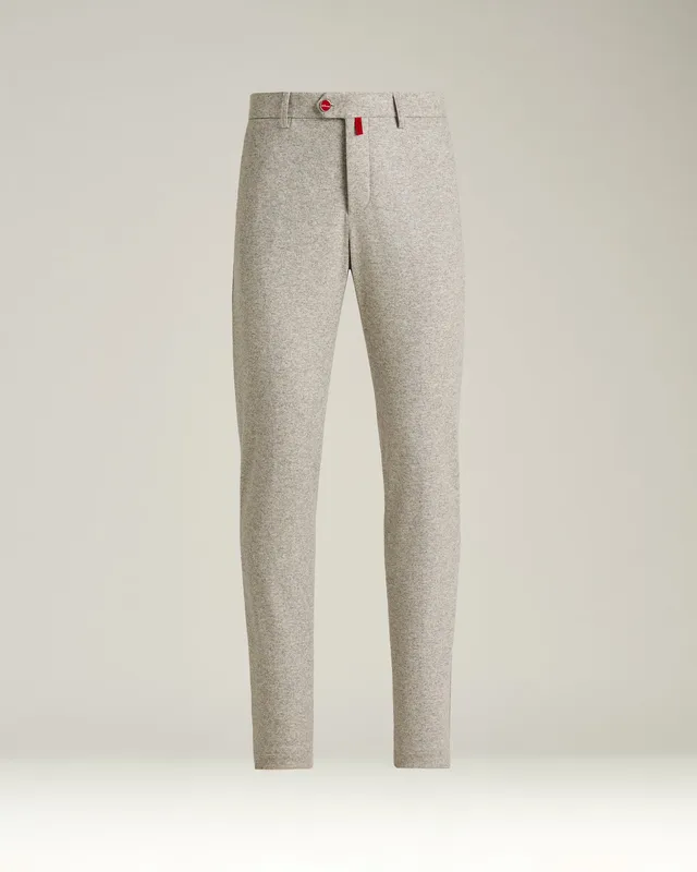 Kiton Virgin Wool Cashmere Hose grau melange Wolle Kaschmir