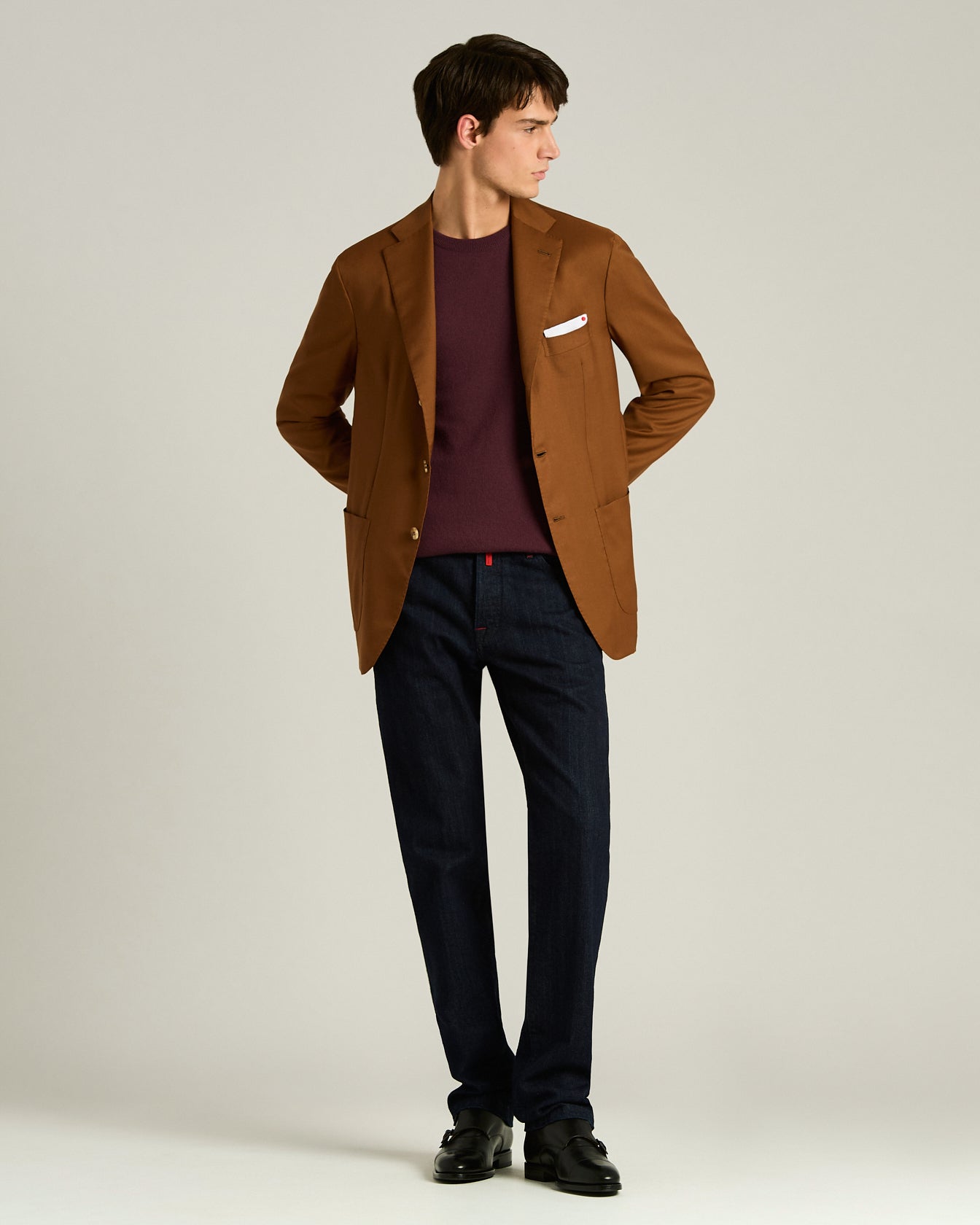 Kiton Knitwear Cashmere Pullover bordeaux Rundhals