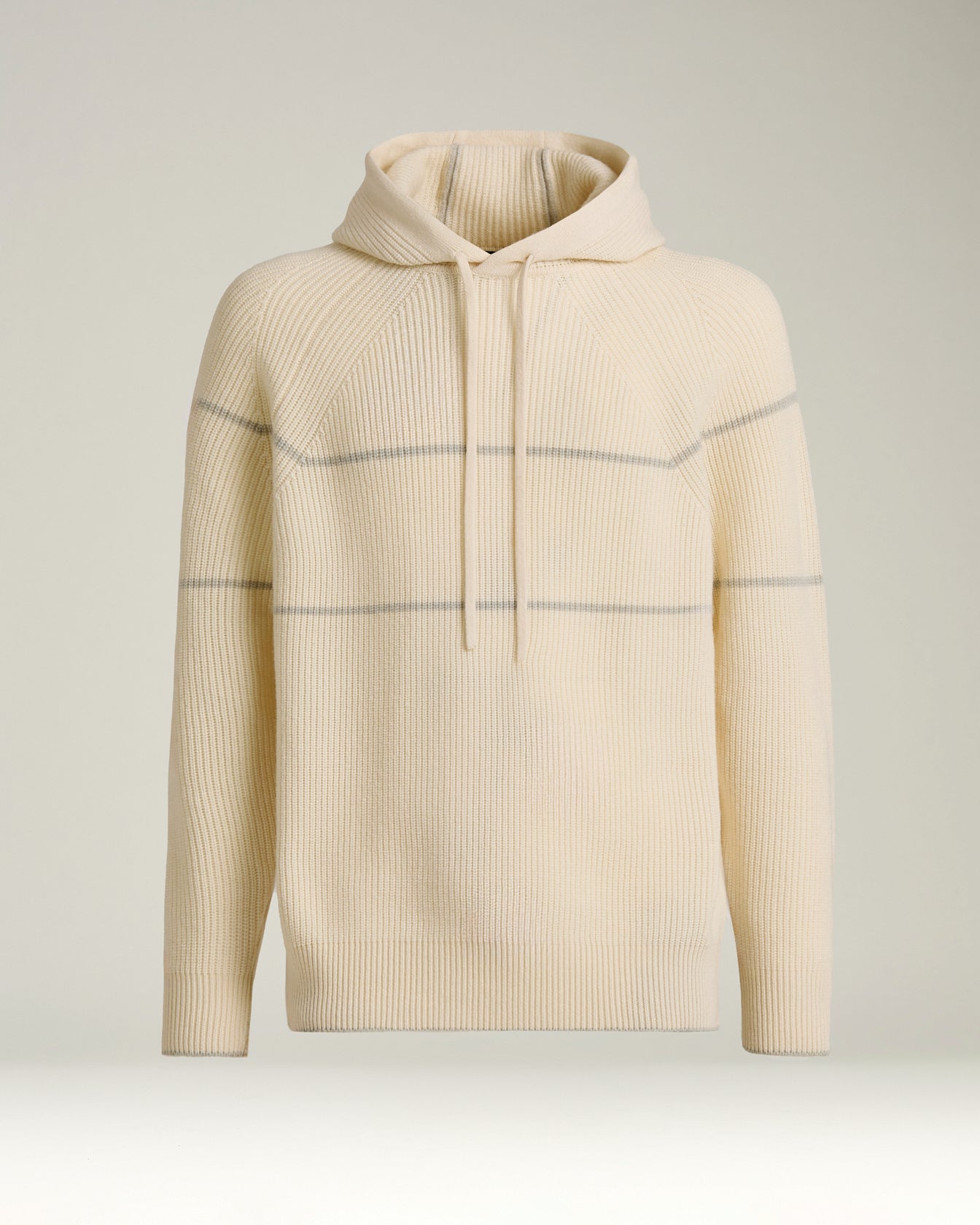 Kiton Hoodie Cashmere Weiß Kapuze Rippe Pure Cashmere