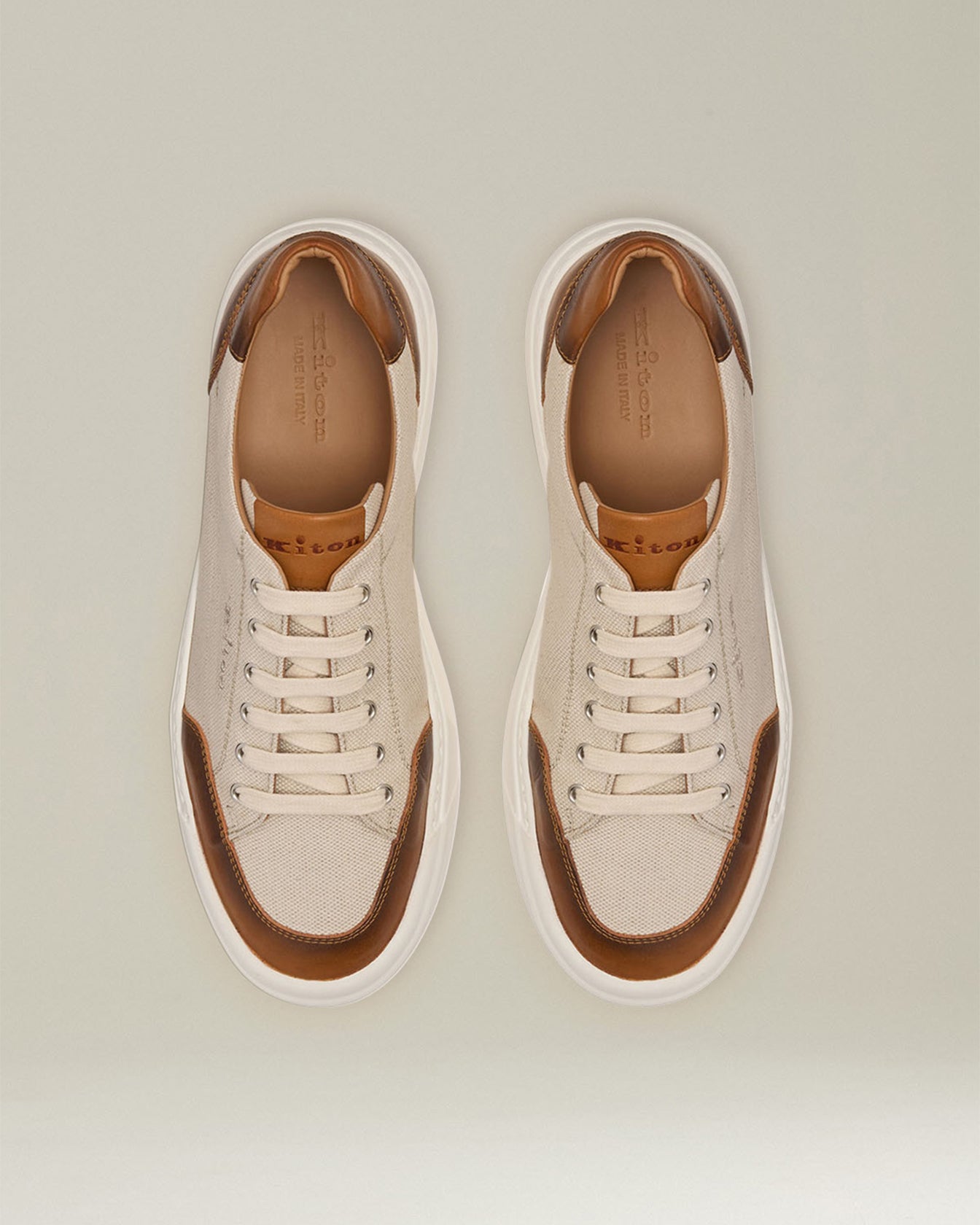 Kiton Shoes Urban Sneakers Leder Sneaker Canvas