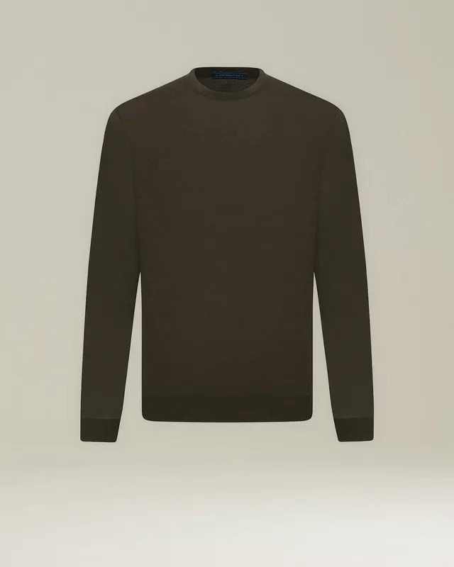Kiton Blue Diamond Crew Neck Pullover Wolle 14 Micron