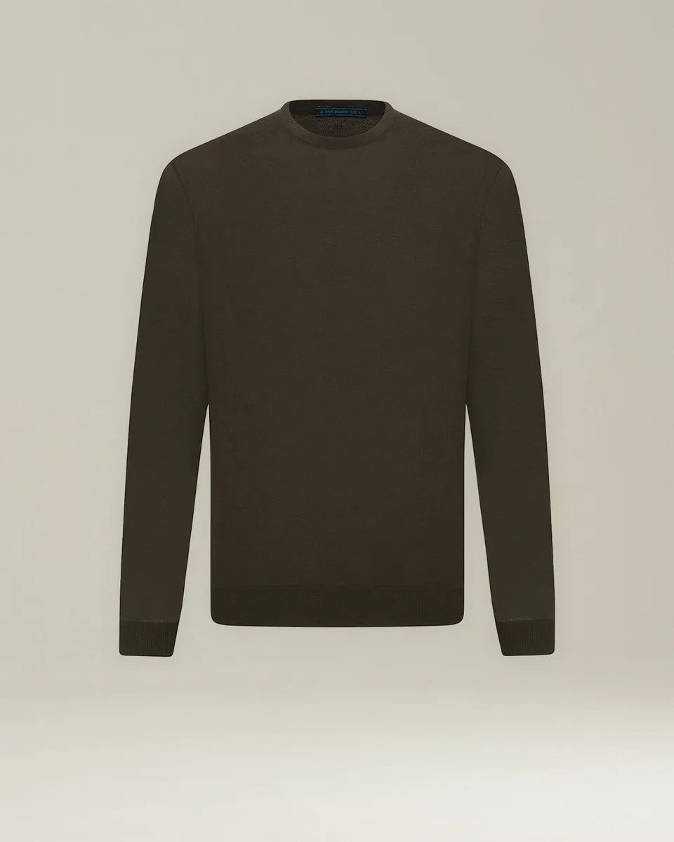 Kiton Blue Diamond Crew Neck Pullover Wolle 14 Micron