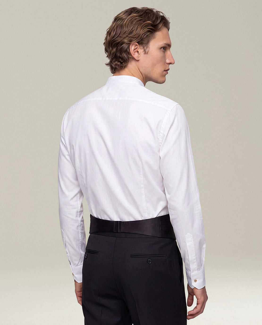 Kiton White Stretch Cotton Tuxedo Hemd Weiß 40