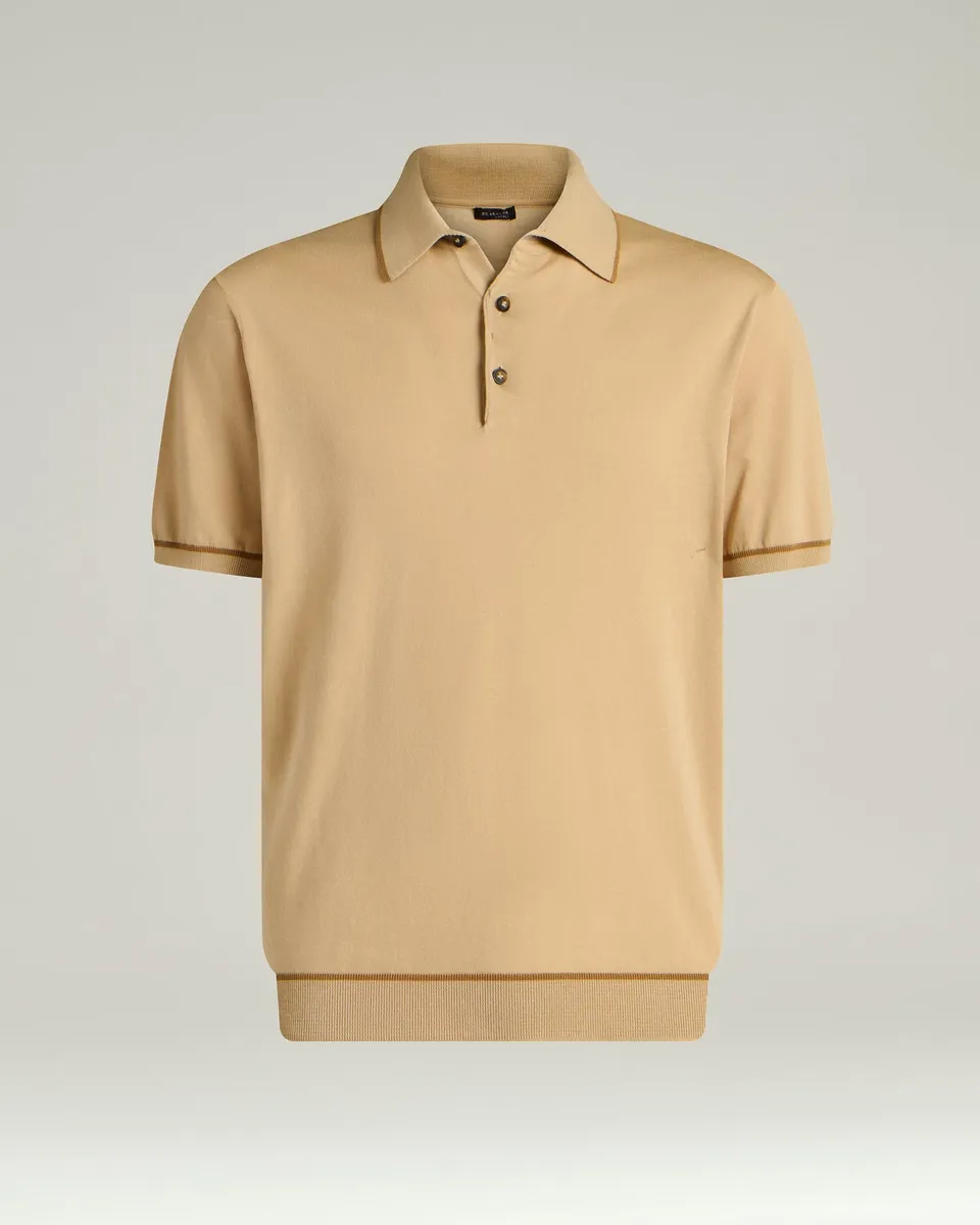 Kiton Polo Baumwolle Kurzarm Rope Brick Größe L