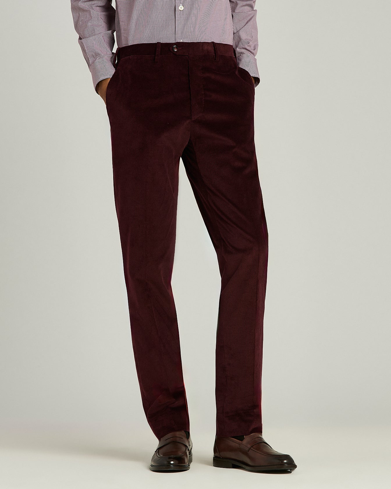 Kiton Bordeaux Contemporary Cord Hose Baumwolle Wolle Herren