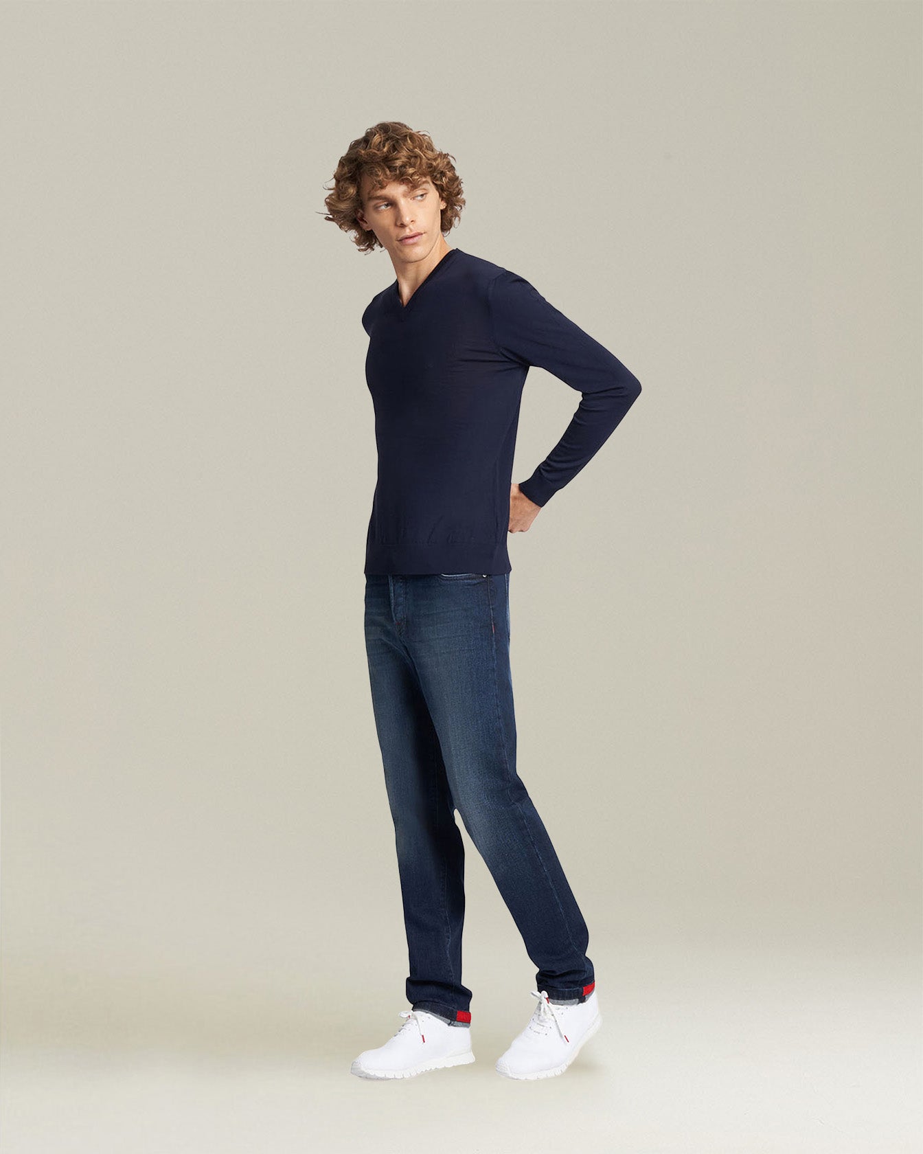 Kiton Blue Denim Five-Pocket Jeans blau Slim Fit