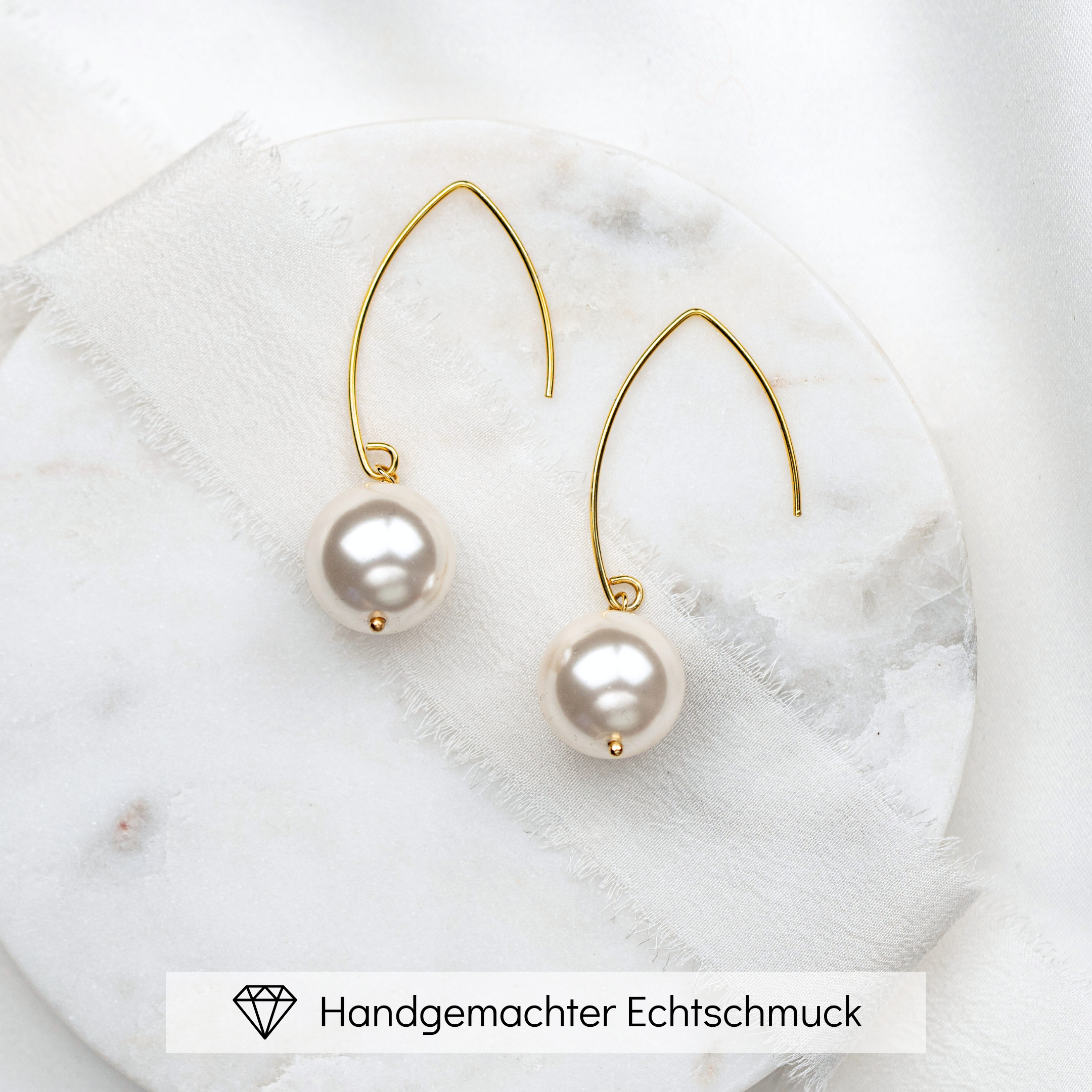 Perlenbräute Hailey Ohrringe Braut Perle Gold 4,5 cm
