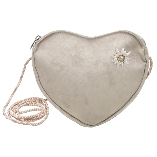 Alpenflüstern Daheim DTA103 Herztasche Taipe-grau Edelweiß