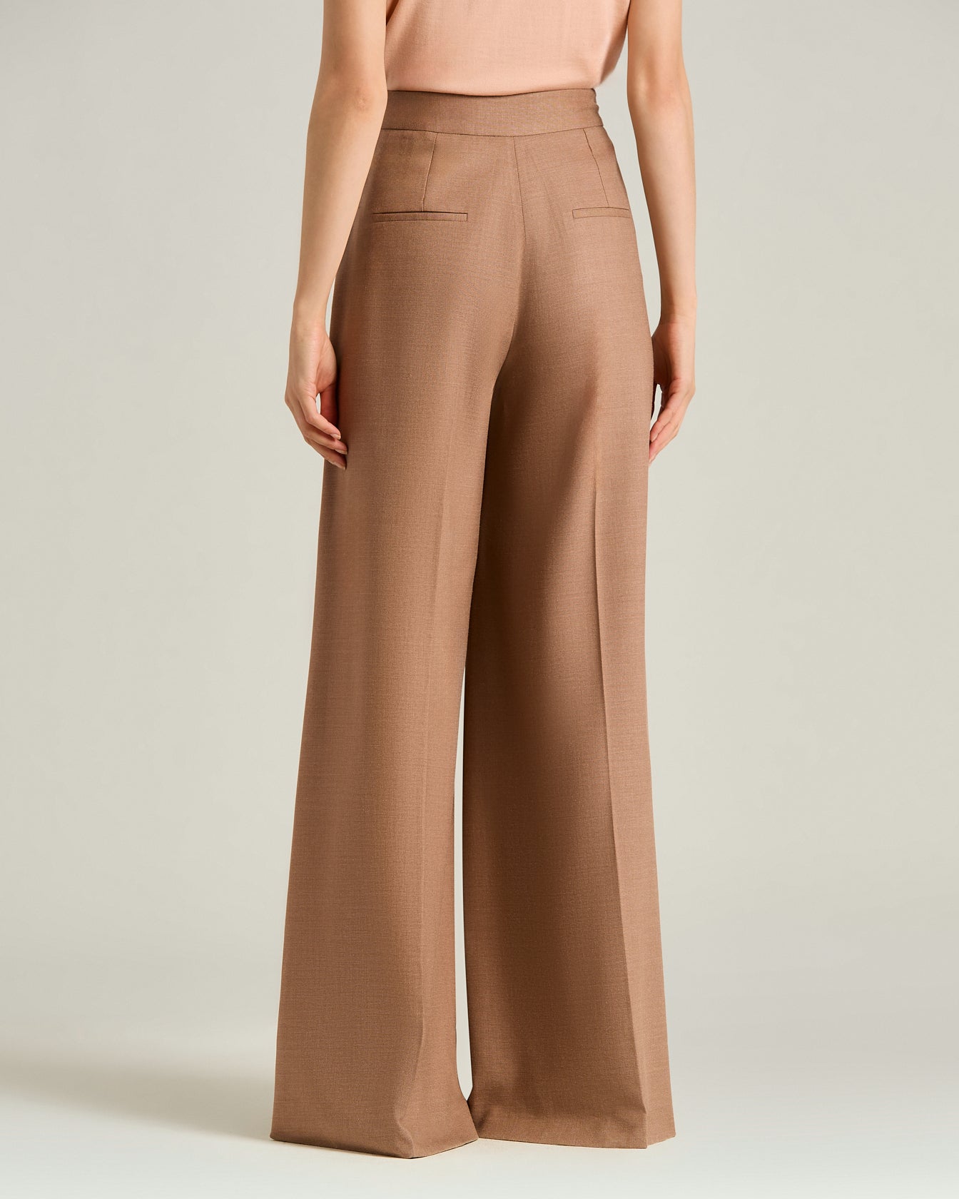 Kiton Tailored Hose Altrosa Gr. 38 Wolle Seide weit