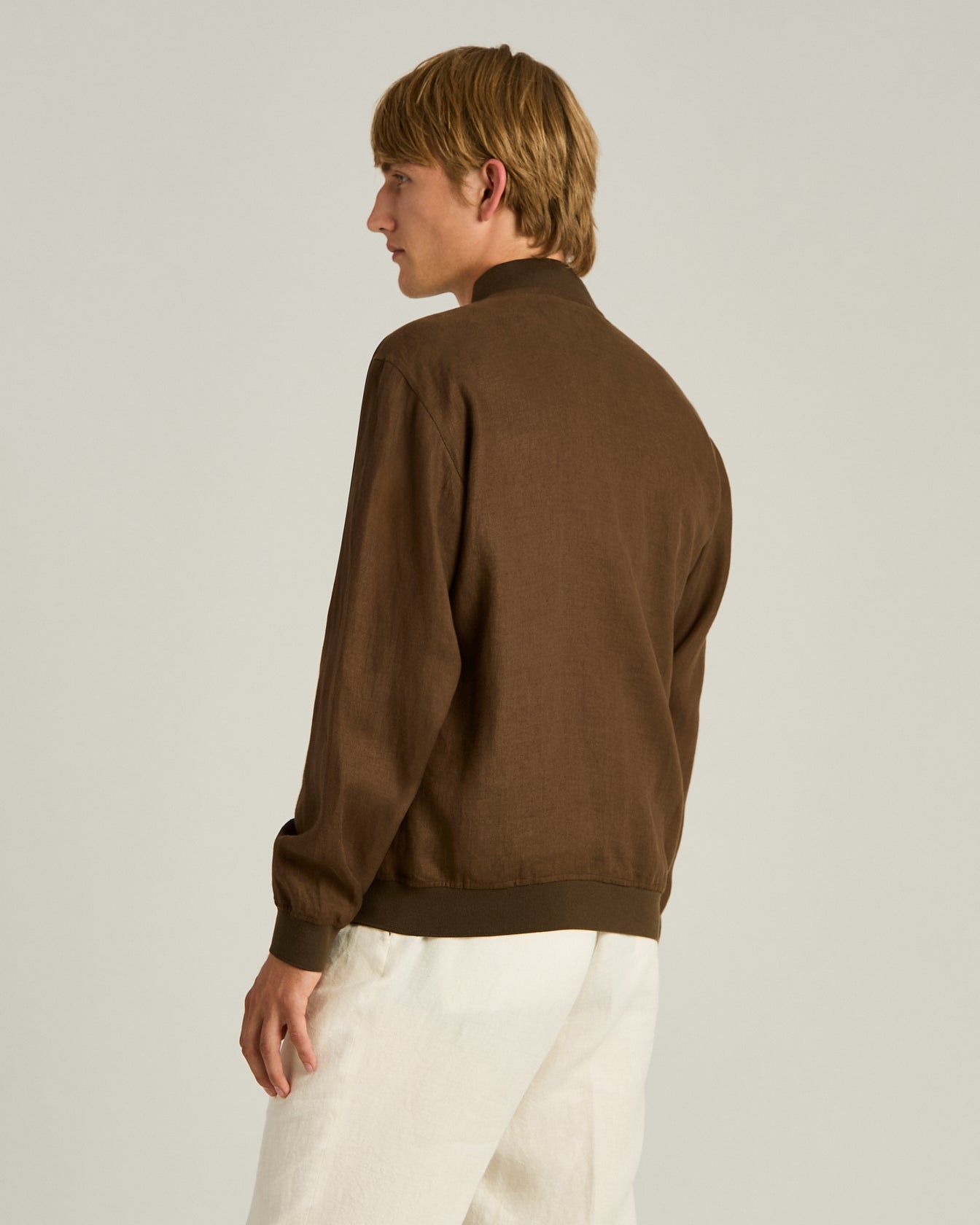 Kiton Jackets Pure Linen Jacke Braun Reiverschluss Gr.52