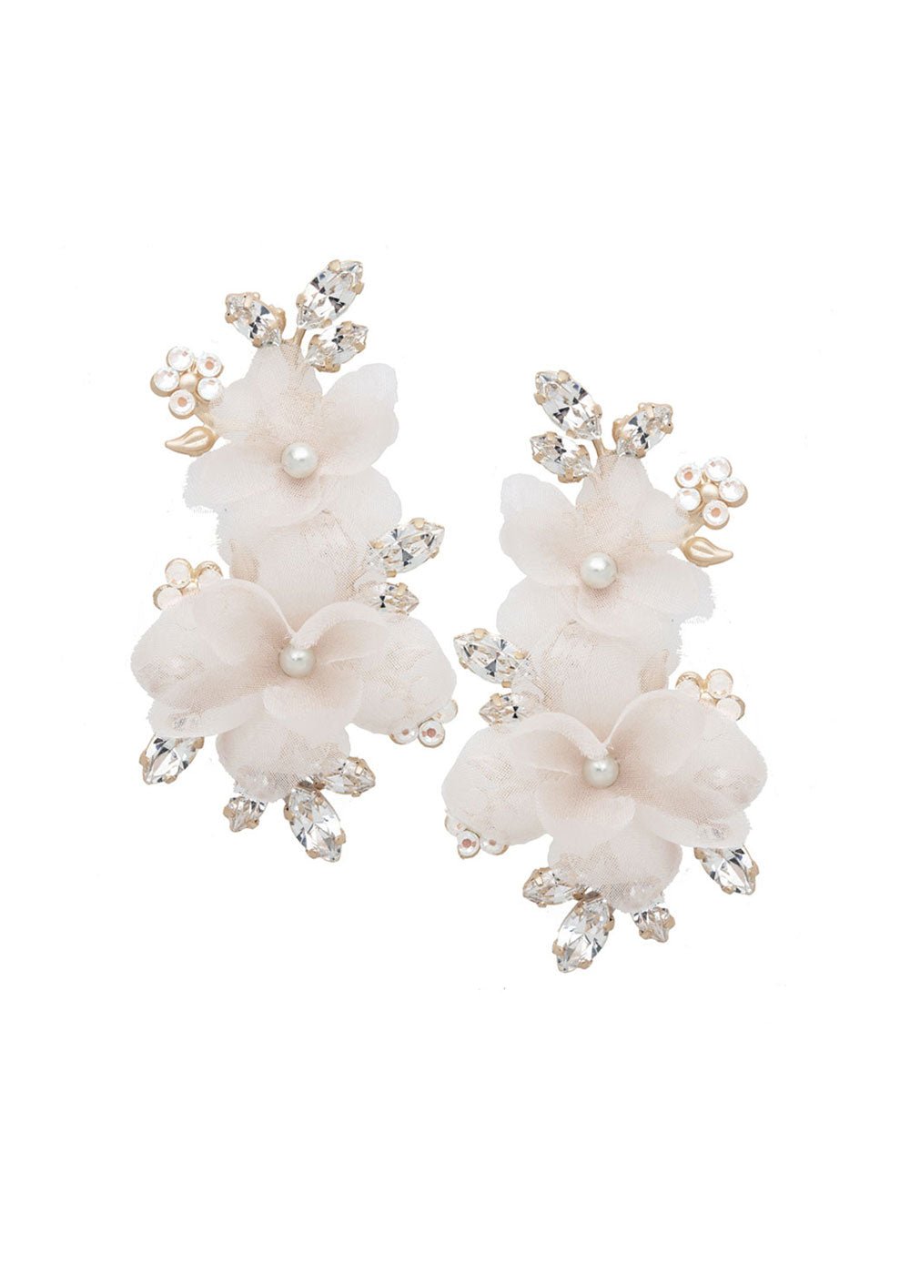 Elizabeth Bower Fabrique Chandelier Ohrringe Rhodium Ivory