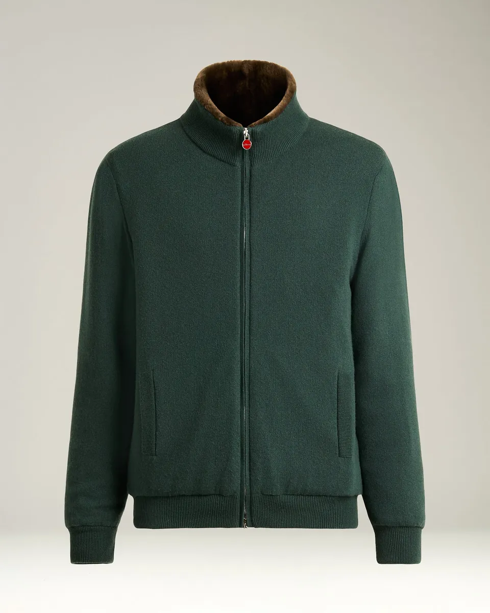 Kiton Jackets Jacke braun Kaschmir Zip Regular