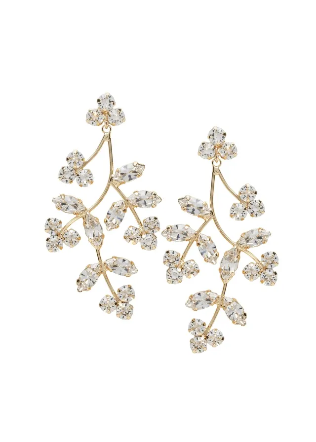 Elizabeth Bower Statement Crystal Triplet Cluster Ohrringe Post Rhodium