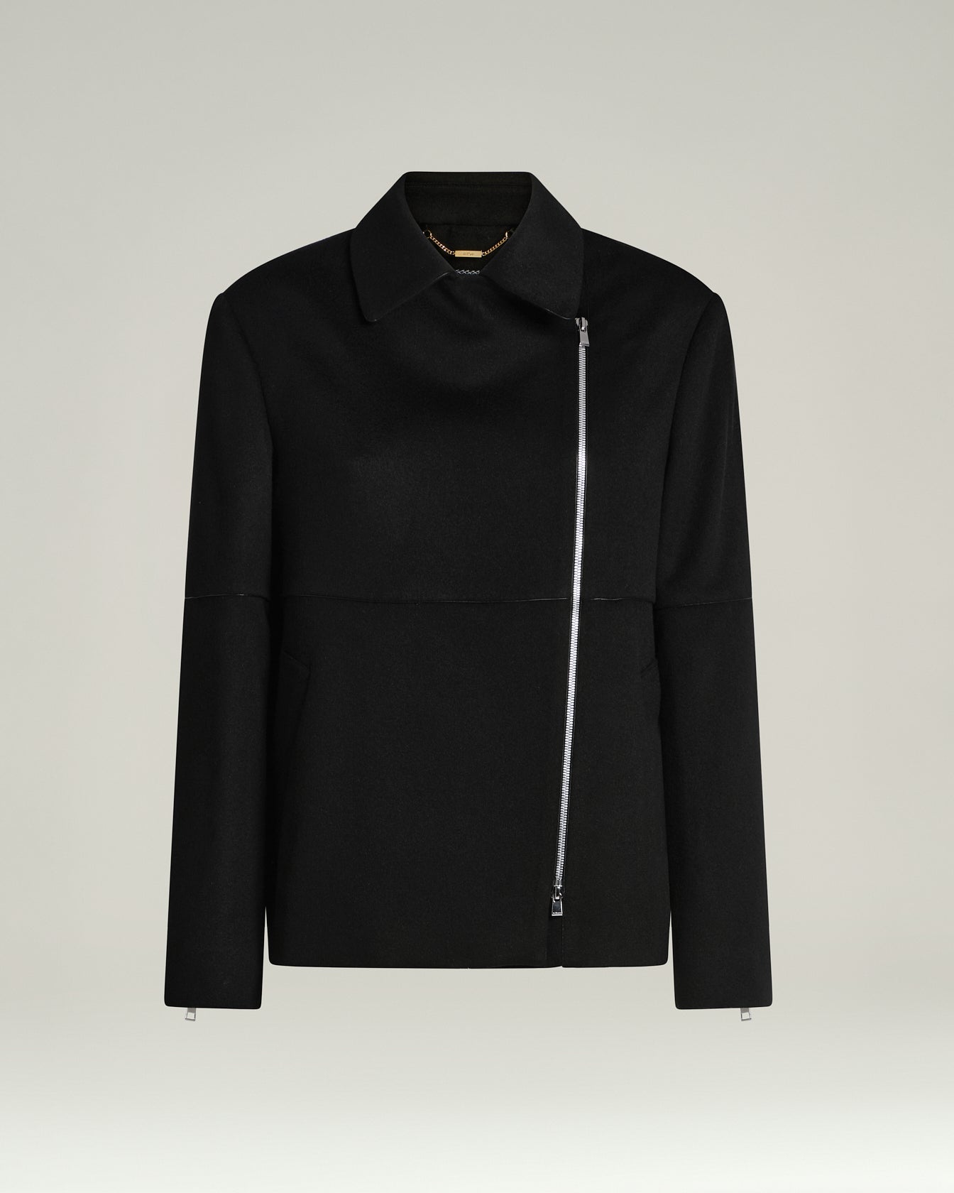 Kiton Tailored Cashmere Mantel schwarz Reissverschluss