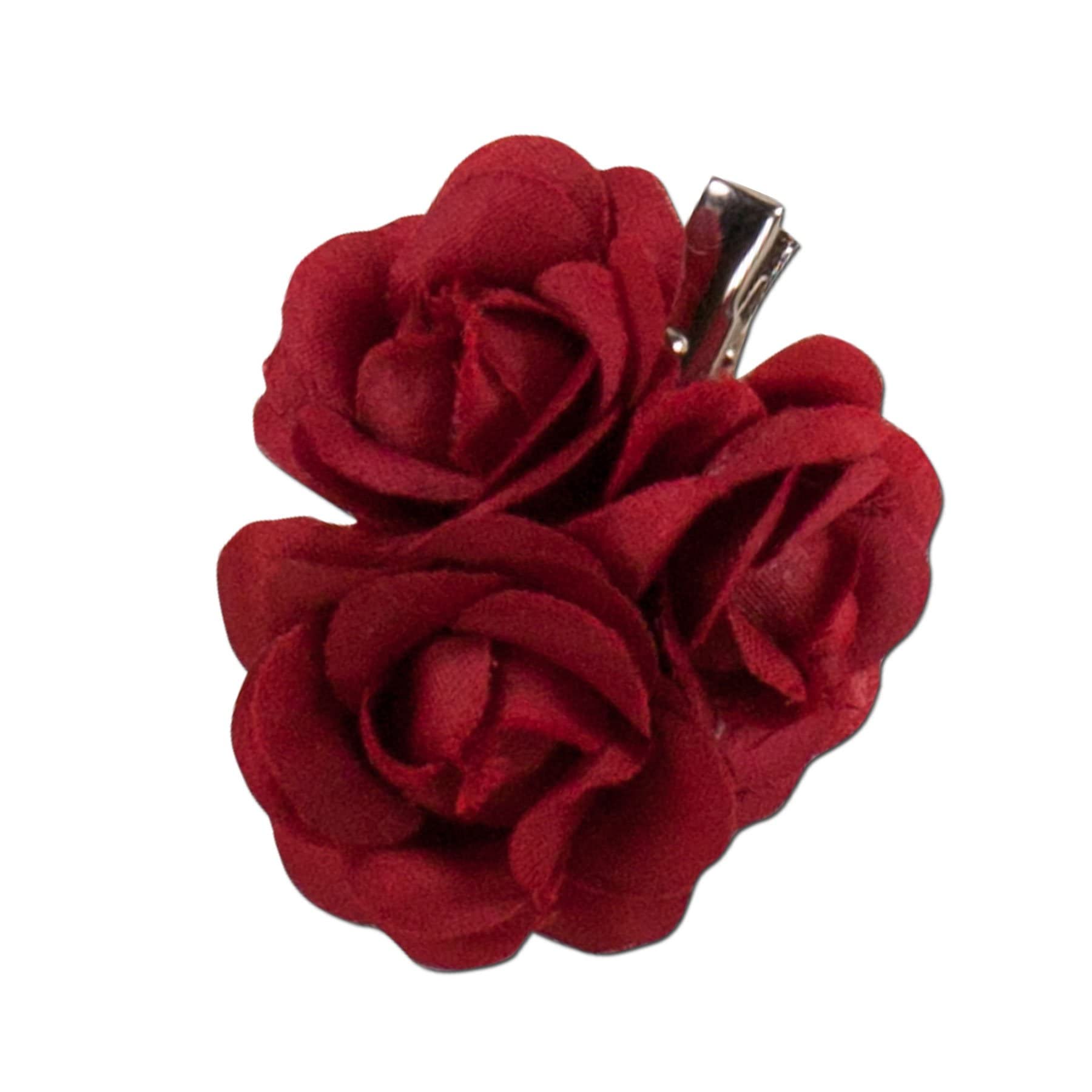 Alpenflüstern DAHEIM Stoffblumen-Brosche rot 5cm