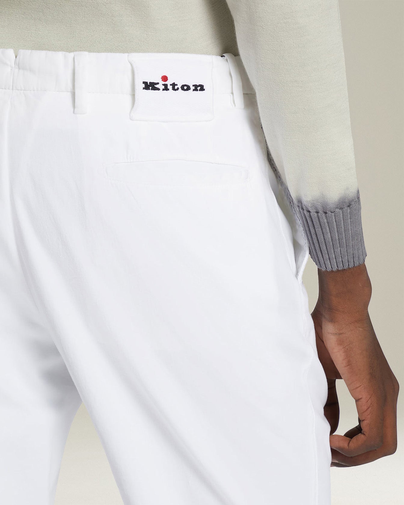 Kiton Pantaloni Cotone Hose Weiß Baumwolle Slim