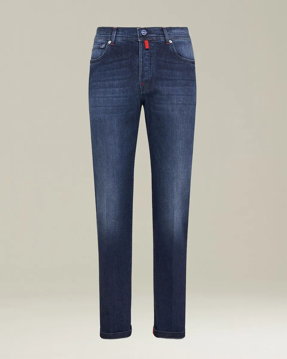 Kiton Blue Denim Five-Pocket Jeans blau Slim Fit