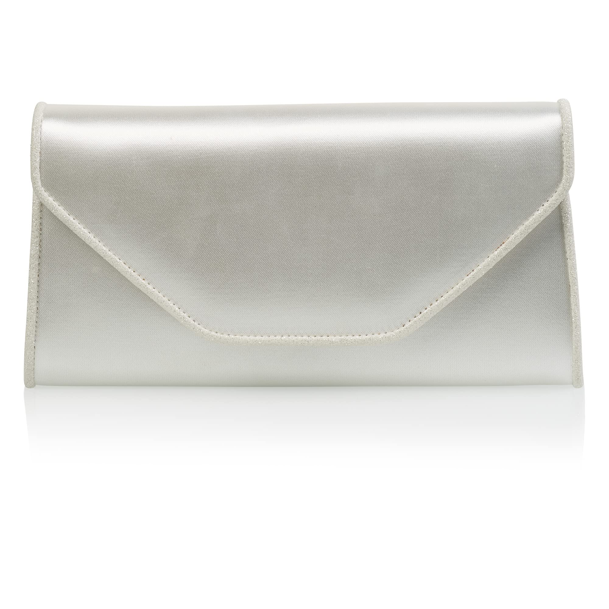Rainbow Club Saskia Brauttasche Ivory Satin mit Silberkette
