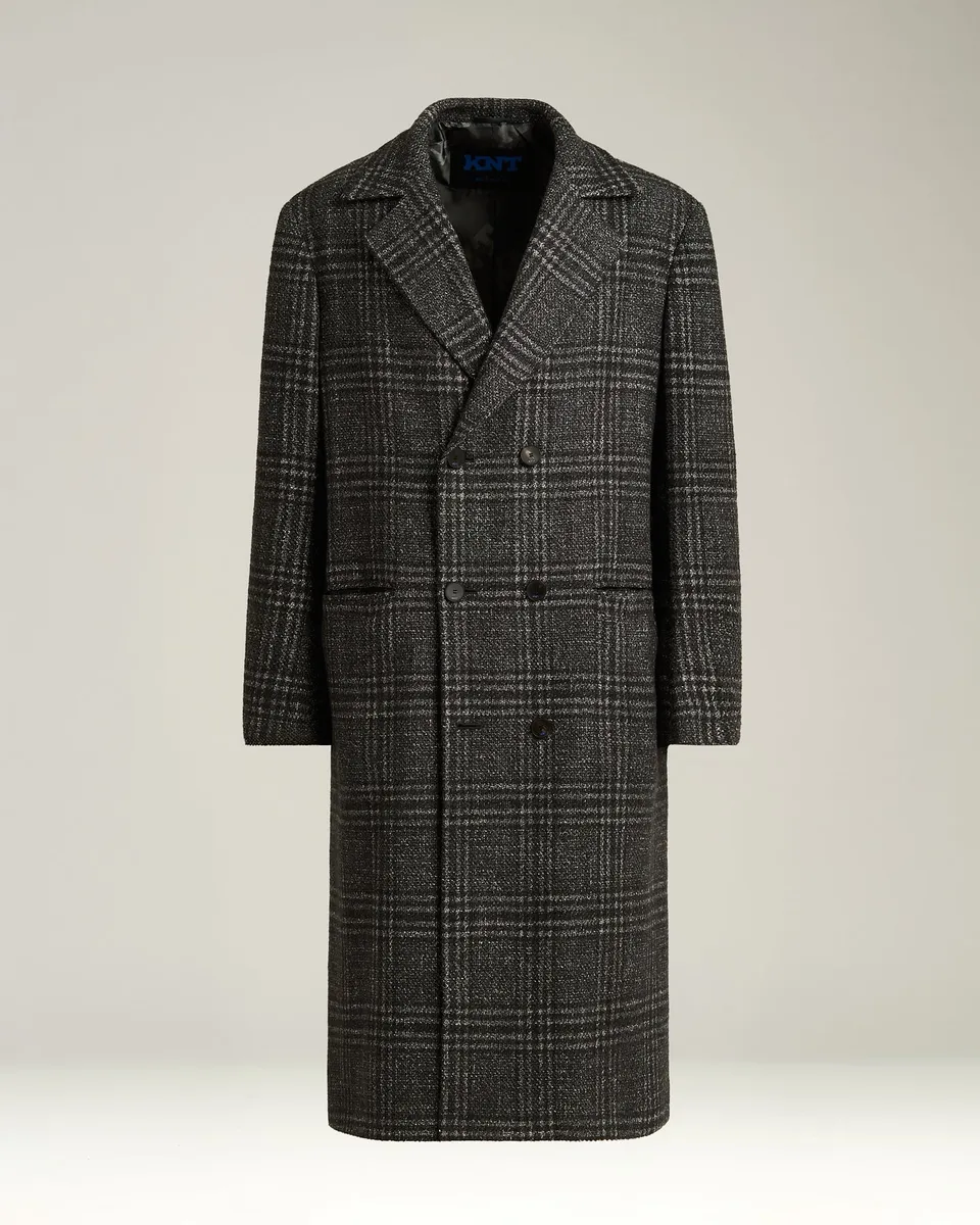 Kiton Zweireiher Mantel Wolle Kaschmir Seide Gr. 50