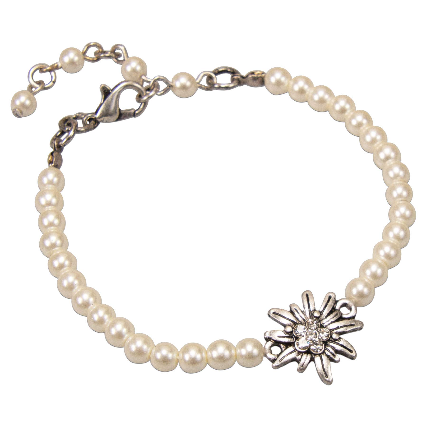 Alpenflüstern DAHEIM DAB074 Perlen-Trachtenarmband creme-weiß