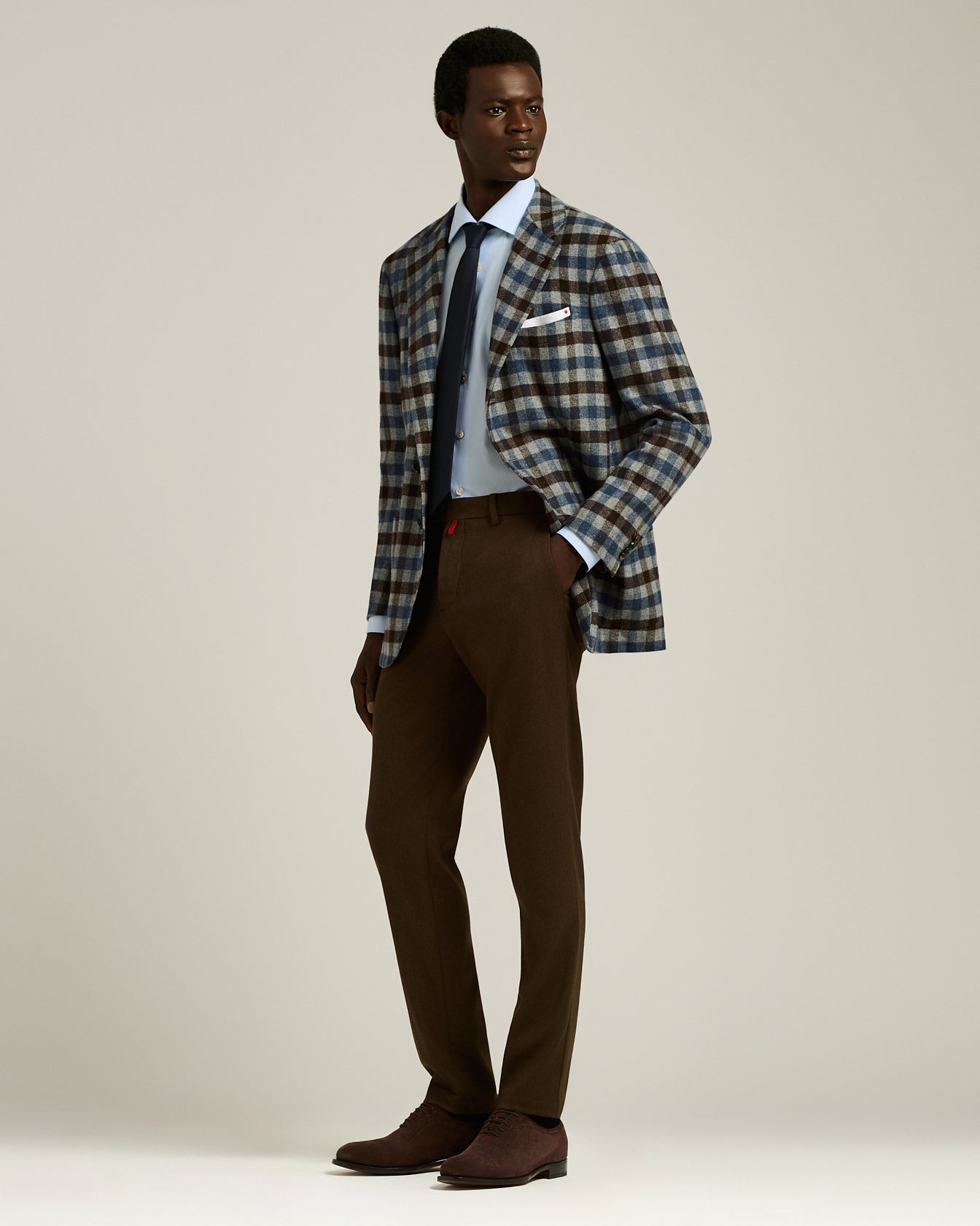 Kiton Sky Blue Cotton Hemd hellblau Button-Down