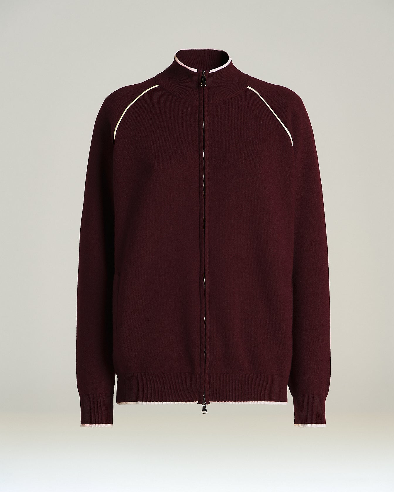 Kiton Knitwear Wool Sweatshirt Bordeaux Gr. 44 Zip