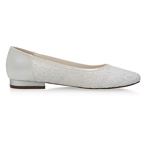 Rainbow Club Embellished Ashlee Ballerina Ivory 37 Satin Spitze