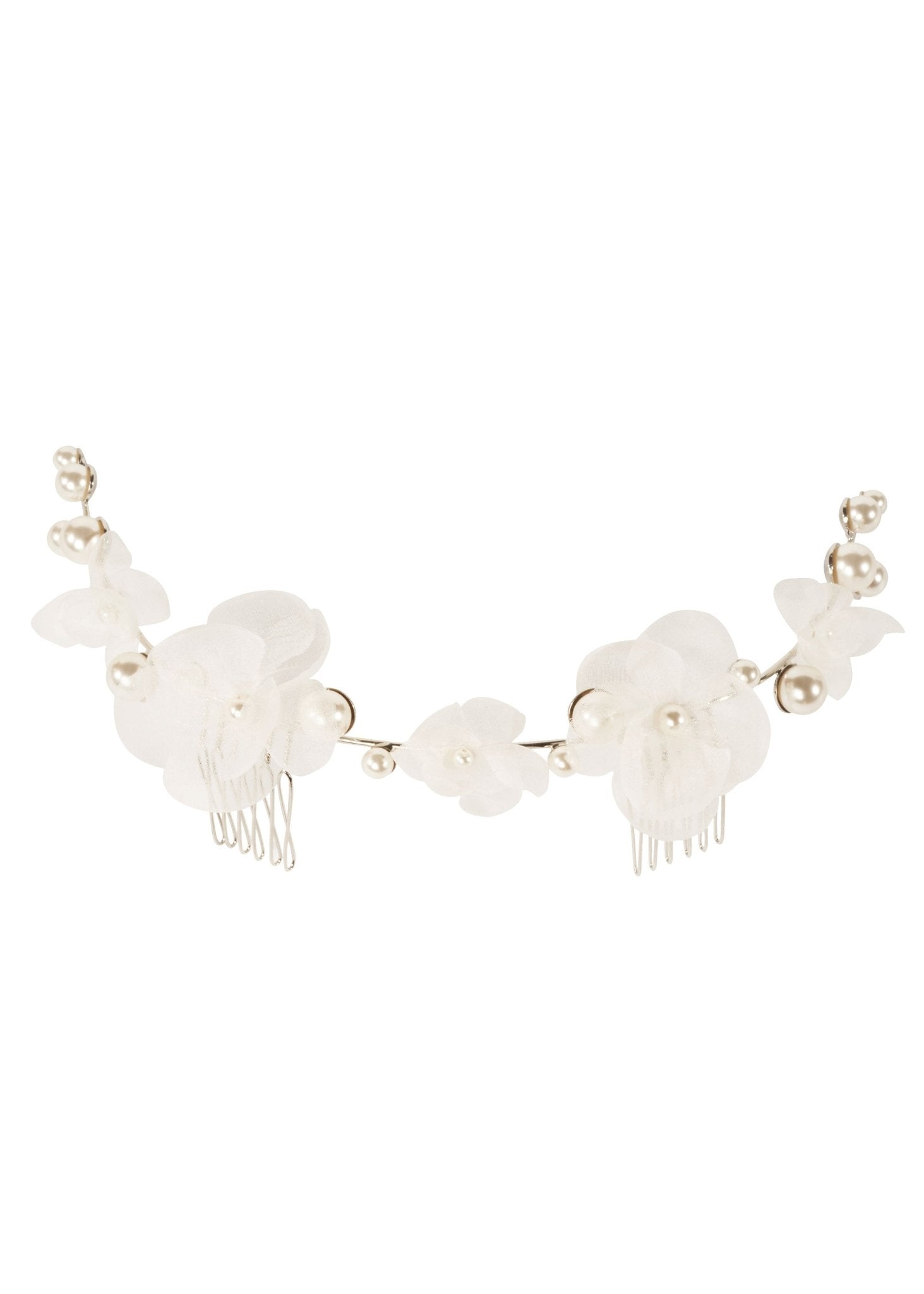 Elizabeth Bower Flutter Pearl Garland Haarkamm Ivory