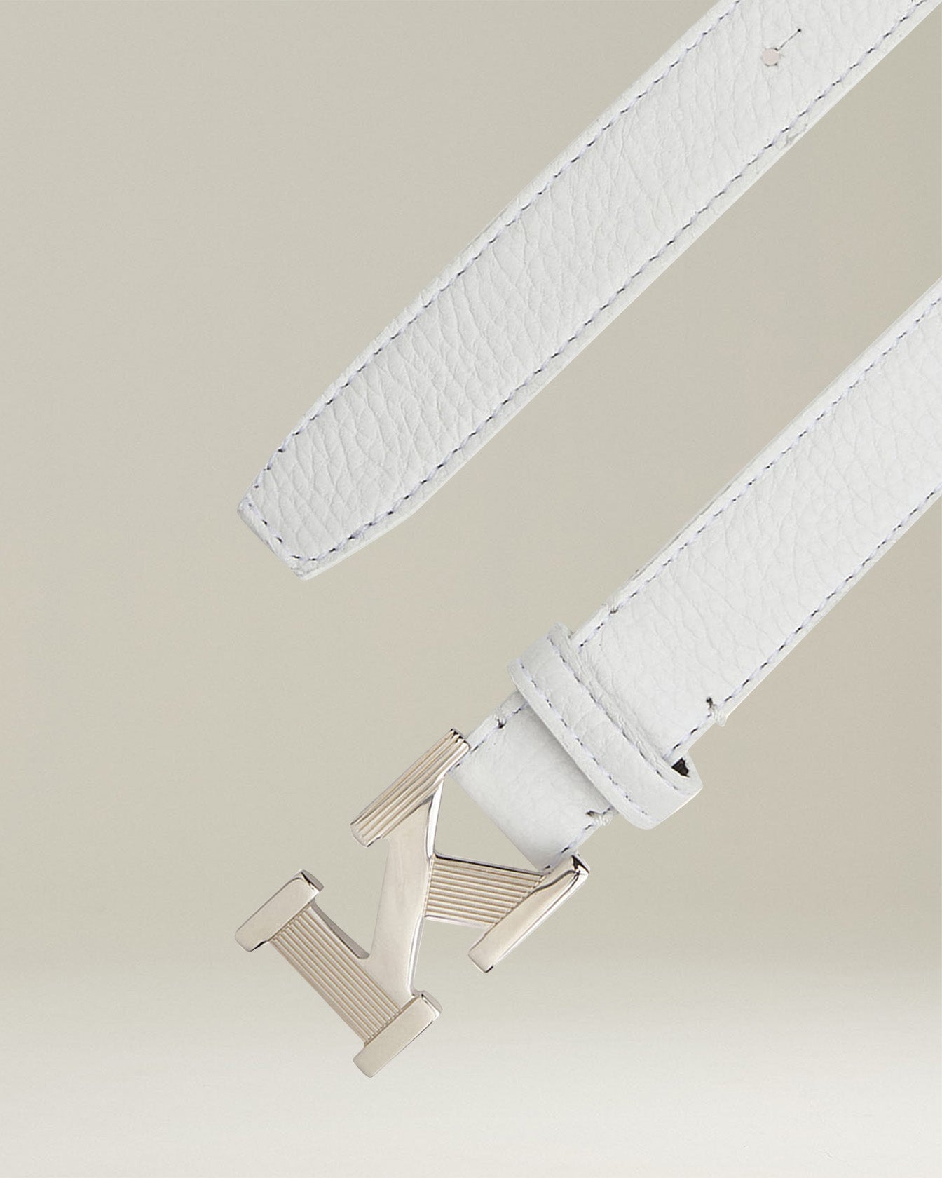 Kiton Belts CINTURA PELLE DI CERVO Gürtel Weiß Leder
