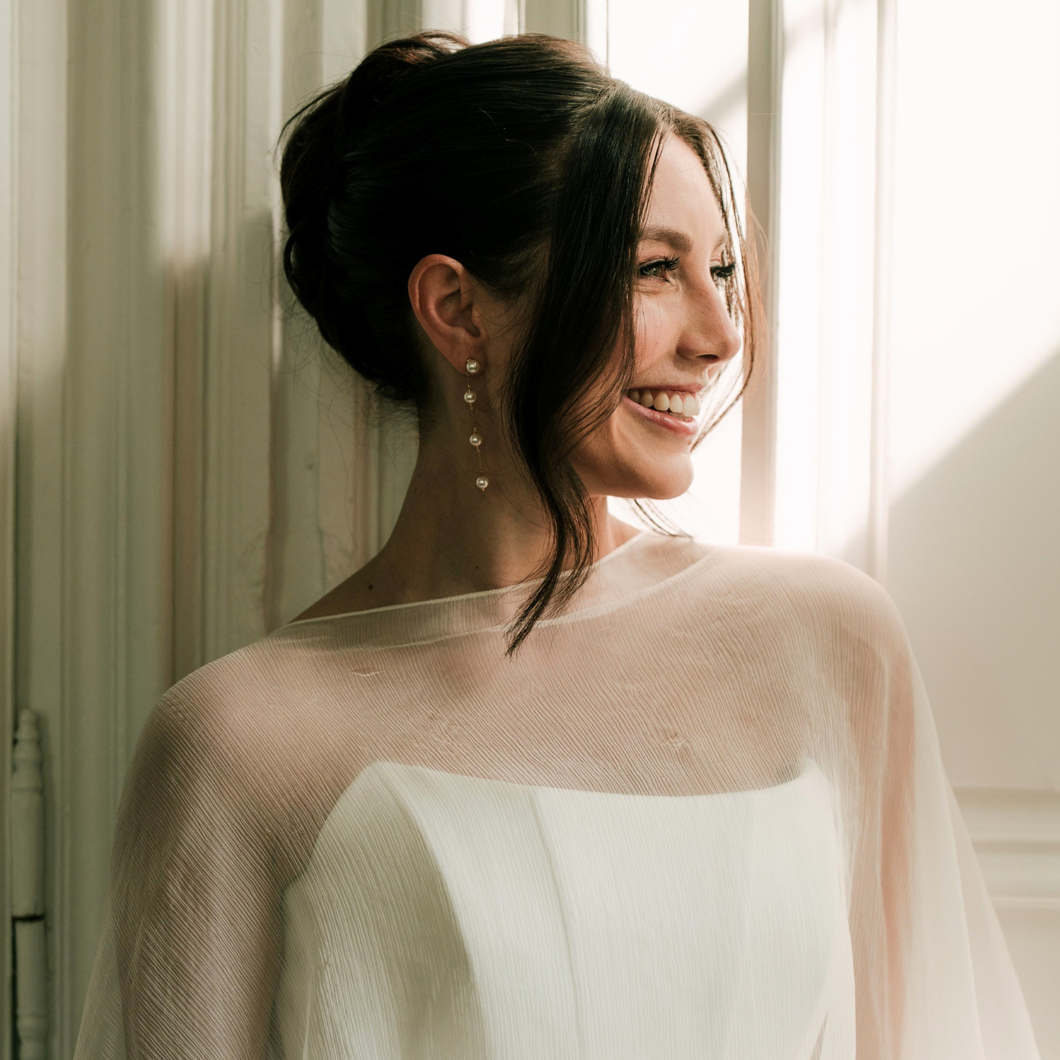 Perlenbräute Lola Ohrringe Hochzeit Perlen Gold 2-in-1