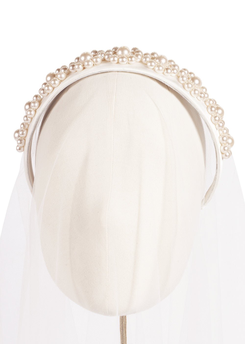 Elizabeth Bower Pearl Rosette Haarreif Perlen Satin