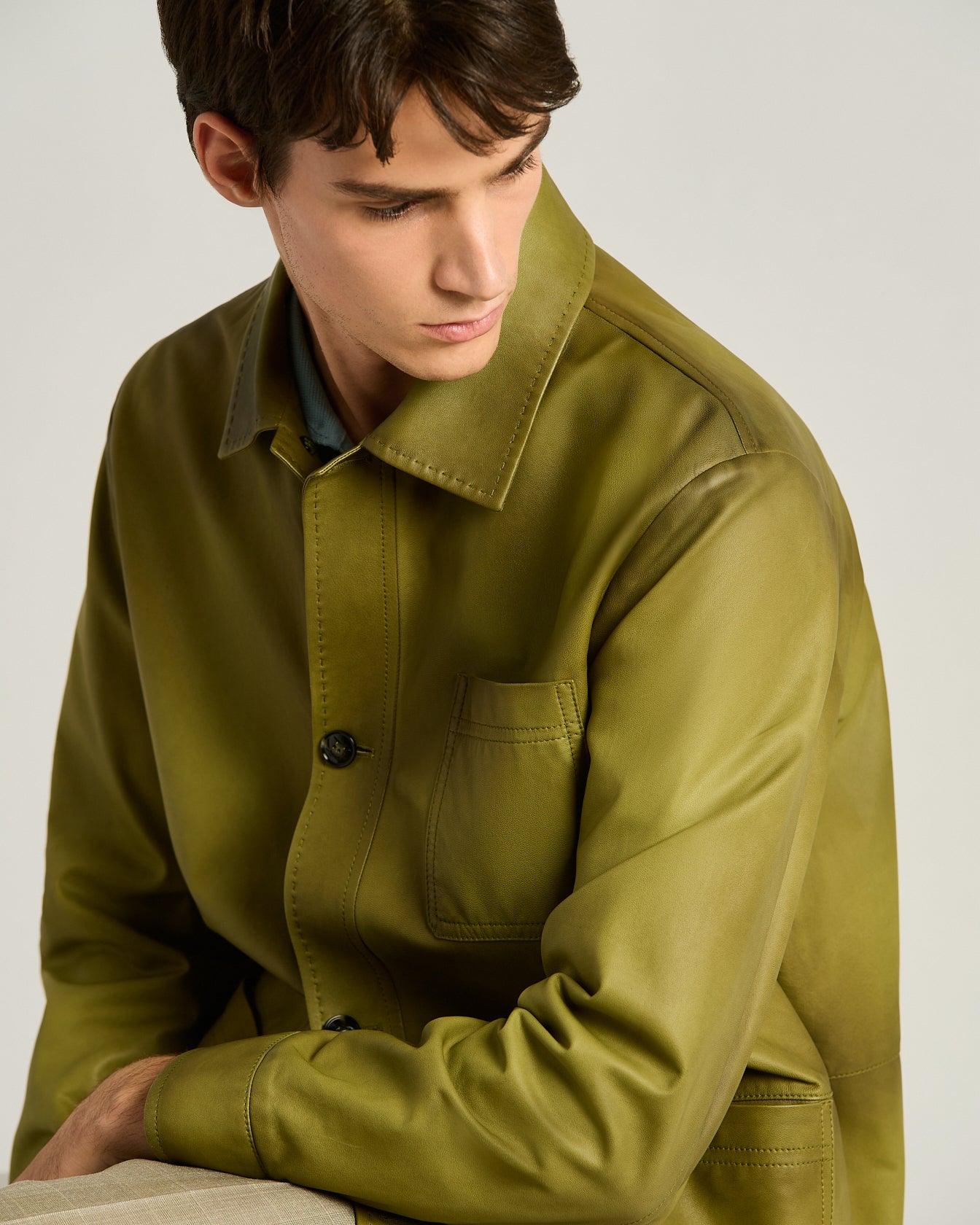 Kiton Lederjacke Lammleder Blouson Herren
