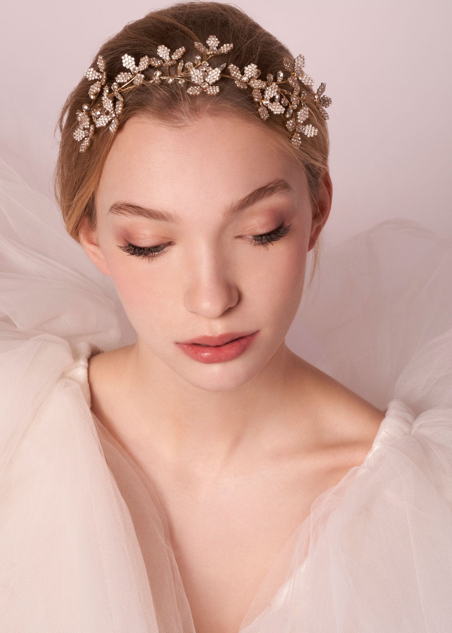 Elizabeth Bower Budding Cascade Haarband Gold Kristall