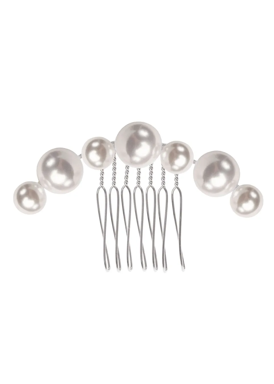 Elizabeth Bower Pearl Dublet Perlenhaarkamm Rhodium 77mm