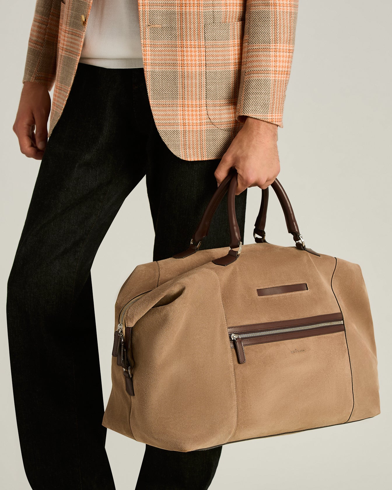 Kiton Weekender Wildleder Kalbsleder Grau TU