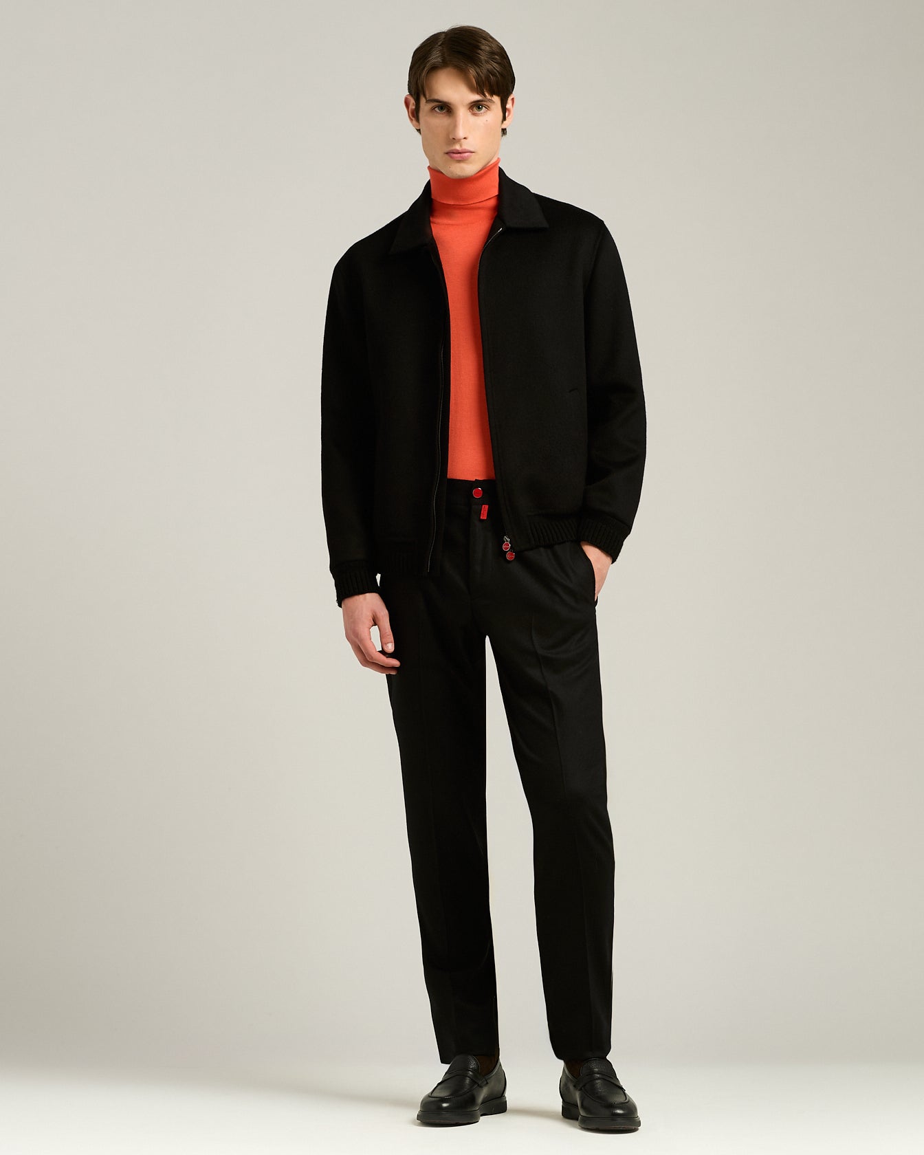 Kiton Outerwear Bomber Black Cashmere Jacke Kaschmir 50