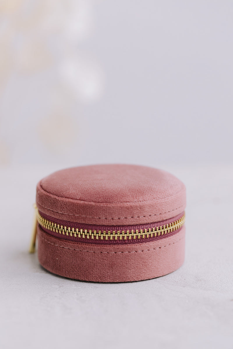 Juvelan Jewelry Case Round Schmuckbox Samt 8x8x4 cm