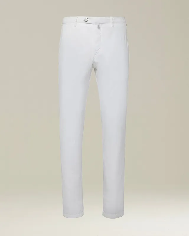 Kiton Trousers Stoffhose Baumwolle weiß Slim Fit