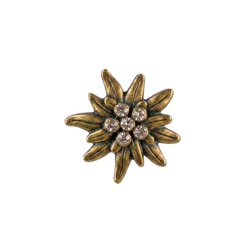 Alpenflüstern DAHEIM Ansteck-Pin Edelweiss antik-silber