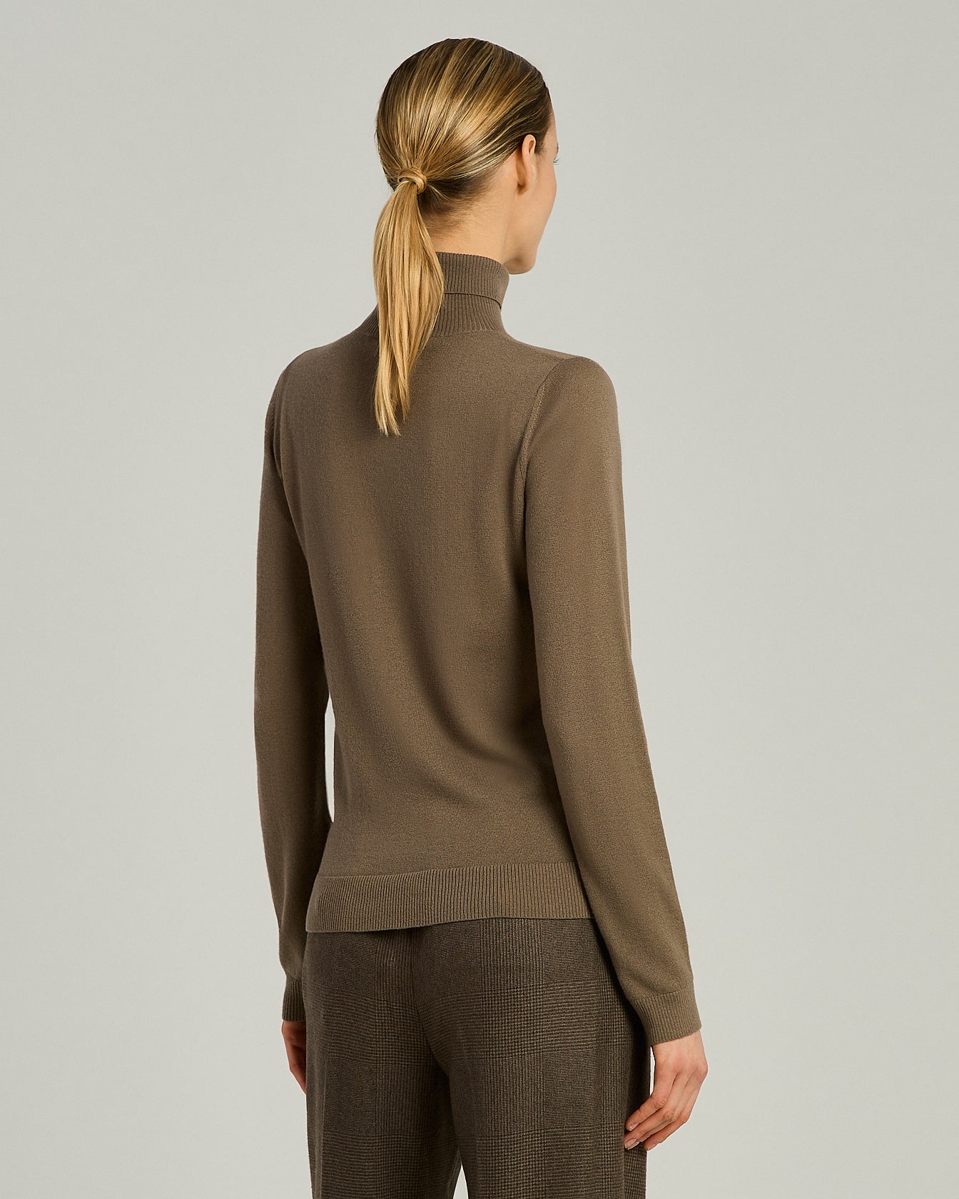 Kiton Knitwear Taupe Cashmere Rollkragenpullover Kaschmir