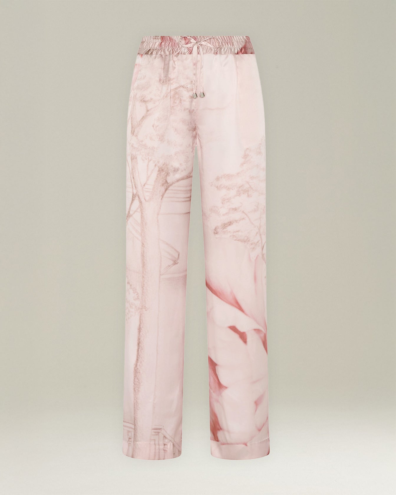 Kiton Printed Silk Trousers Damenhose Seide gemustert weit